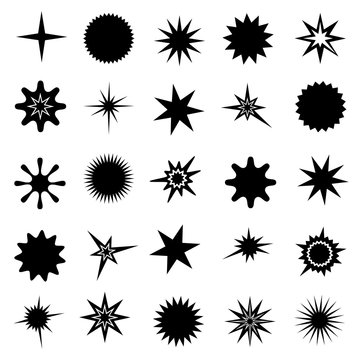 Set of vector stars, isolated vector illustration