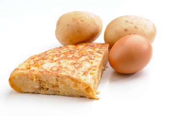 piece of homemade Spanish potato omelette