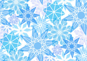 Seamless pattern with transparent snowflakes for your creativity