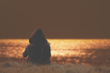 Enjoying in loneliness.