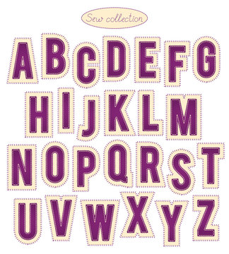 Font Thread. Abc Letters for Different Design. Sew Font. Latin Uppercase  Alphabet Letters. Vector Stock Vector - Illustration of sewing, font:  229926024