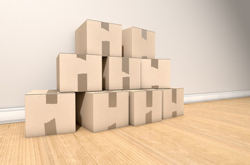 Cardboard Box Pile House