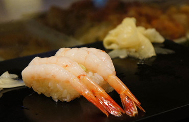 Sweet shrimp nigiri sushi