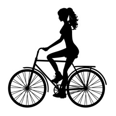 Fototapeta na wymiar Girl is riding bike 