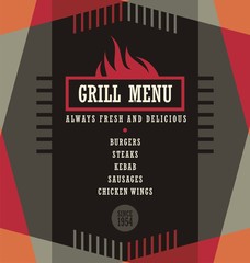 Grill menu design template