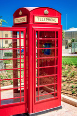 Phone box in Victoria, Gozo, Malta