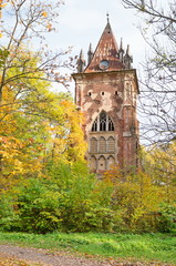 Fototapeta na wymiar The Tower Chapelle in the Alexander Park, Tsarskoye Selo. Russia.