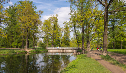 Spring landscape  in the Alexander Park, Tsarskoye Selo, Saint-Petersburg, Russia.