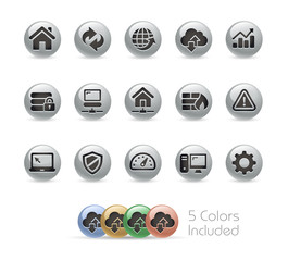 Web Developer Icons // Metal Round Series - Vector file includes 5 color versions.