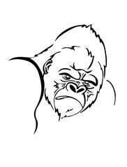 angry gorilla stylized illustration