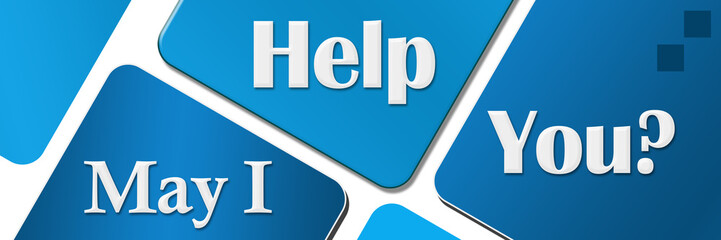 May I Help You Blue Rounded Squares Horizontal 