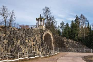 The  mound Large Caprices (1772-1774) in the Alexander Park, Tsarskoye Selo. Russia.