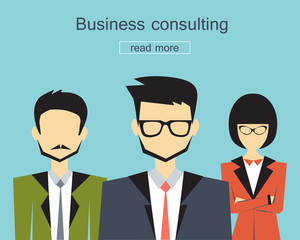 business consulting, teamwork, banner concept
