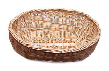 Fototapeta premium Wicker basket isolated on white background