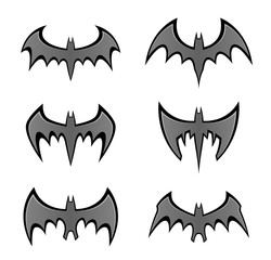 Set of black bat