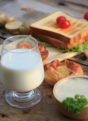 soup potatoes with breakfast