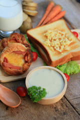 soup potatoes with breakfast