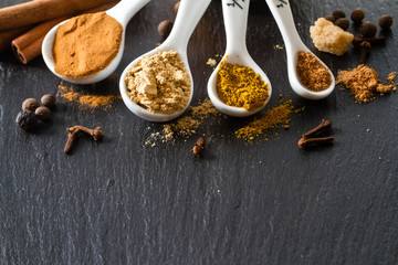 Selection of spices for christmas and thanksgiving