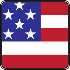 United State of America flag on button