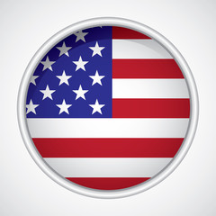 United State of America flag on button