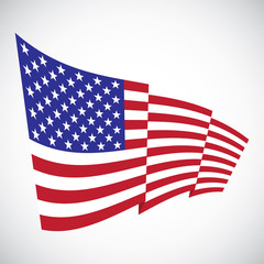 Waving flag of United States America.