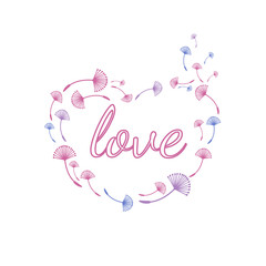 Concept heart with dandelion. Vector