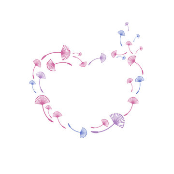 Concept heart with dandelion. Vector