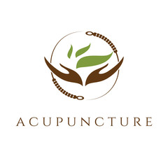 Vector template of acupunture theme