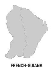French Guayana Map High Resolution