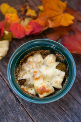 Casserole with broccoli and cheese
