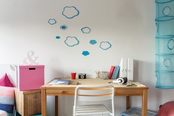 Cozy workspace in student's room