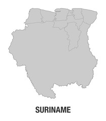 Suriname Map High Resolution