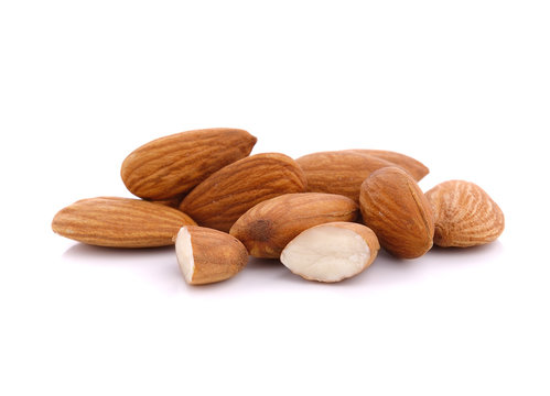 almond nuts isolated on white background