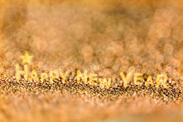 Wonderful HAPPY NEW YEAR romantic colour with bokeh background