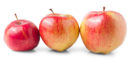Three ripe red apples