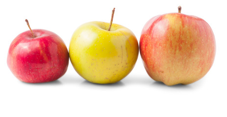 Three ripe red apples