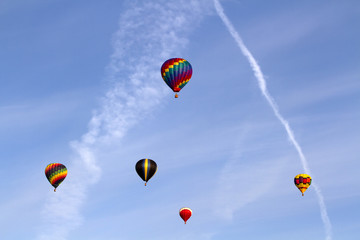 Five Hot Air Balloons