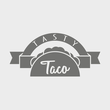 Vector Taco logotype concept or template . Illustration can be used to design menu, business cards, posters.