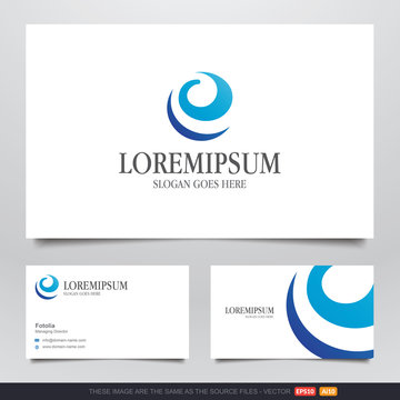 Abstract Swoosh Logo and Business Card Design
