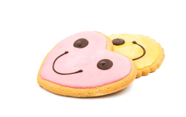 smiley heart cookies