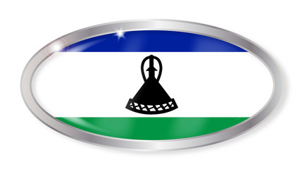 Lesotho Flag Oval Button