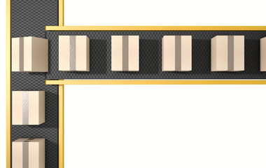 Belt Conveyor With Boxes