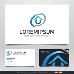 Real Estate Tech Logo and Business Card Design