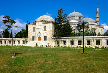 Outdoor view of a famous mosque at Istanbul, Turkey
