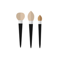 set makeup brush flat icon