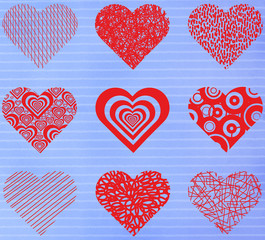 Vector hearts set