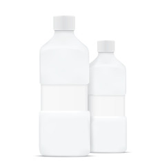 Blank plastic bottles isolated on white background