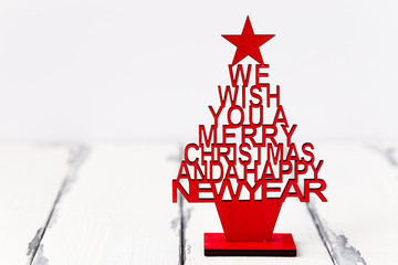 Christmas tree in letters with a message