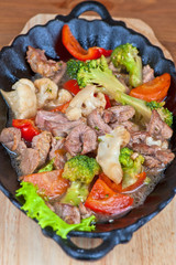 meat with vegetables