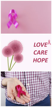 Breast Cancer concept images in collage